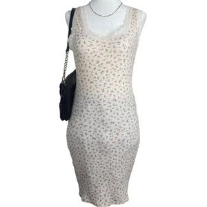Cottagecore Floral Lace Slip Dress Womens Small Divided H&M 2000s Y2K Style